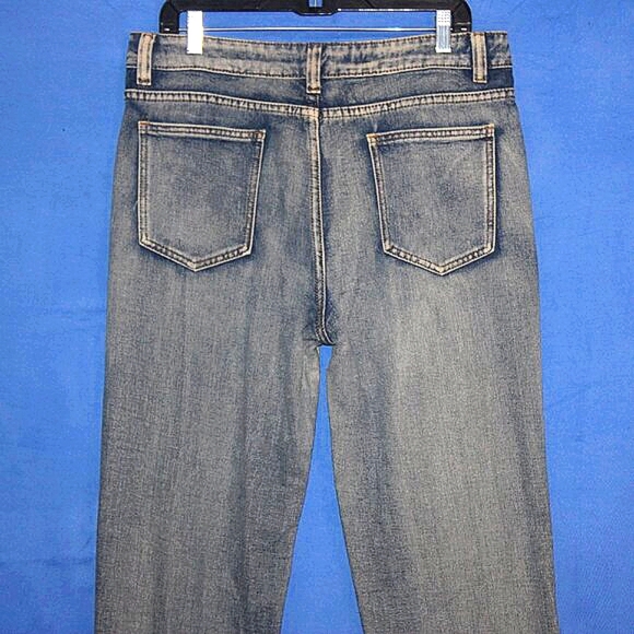 Distressed Denim Straight Leg Jeans Blue 34 - Picture 8 of 9